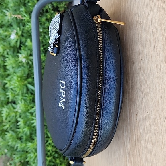 J. Crew Black circle bag in Italian leather with initials with Lock and keys - Picture 10 of 15